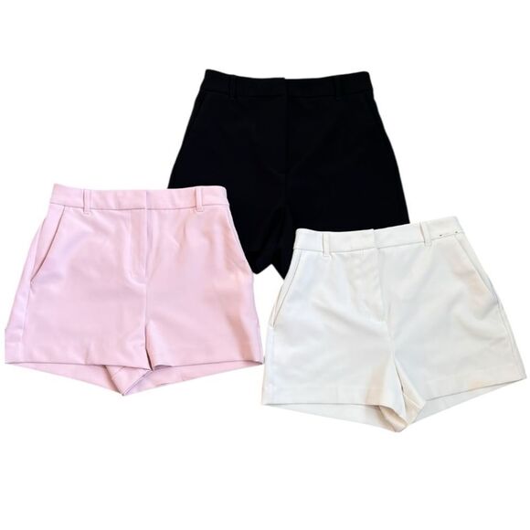 Express Women's Tailored Shorts Trio Black White Pink Size 2 - Picture 1 of 11